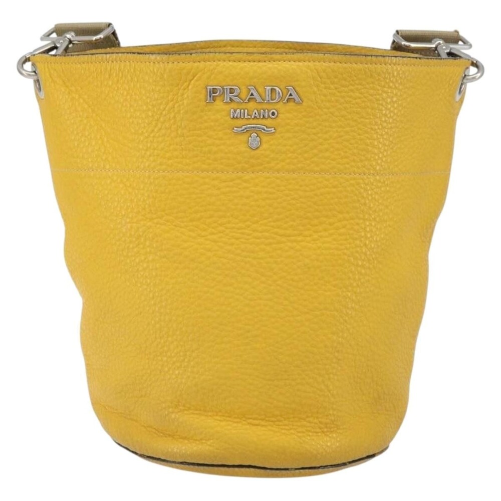 Prada Leather Shoulder Bag Yellow
